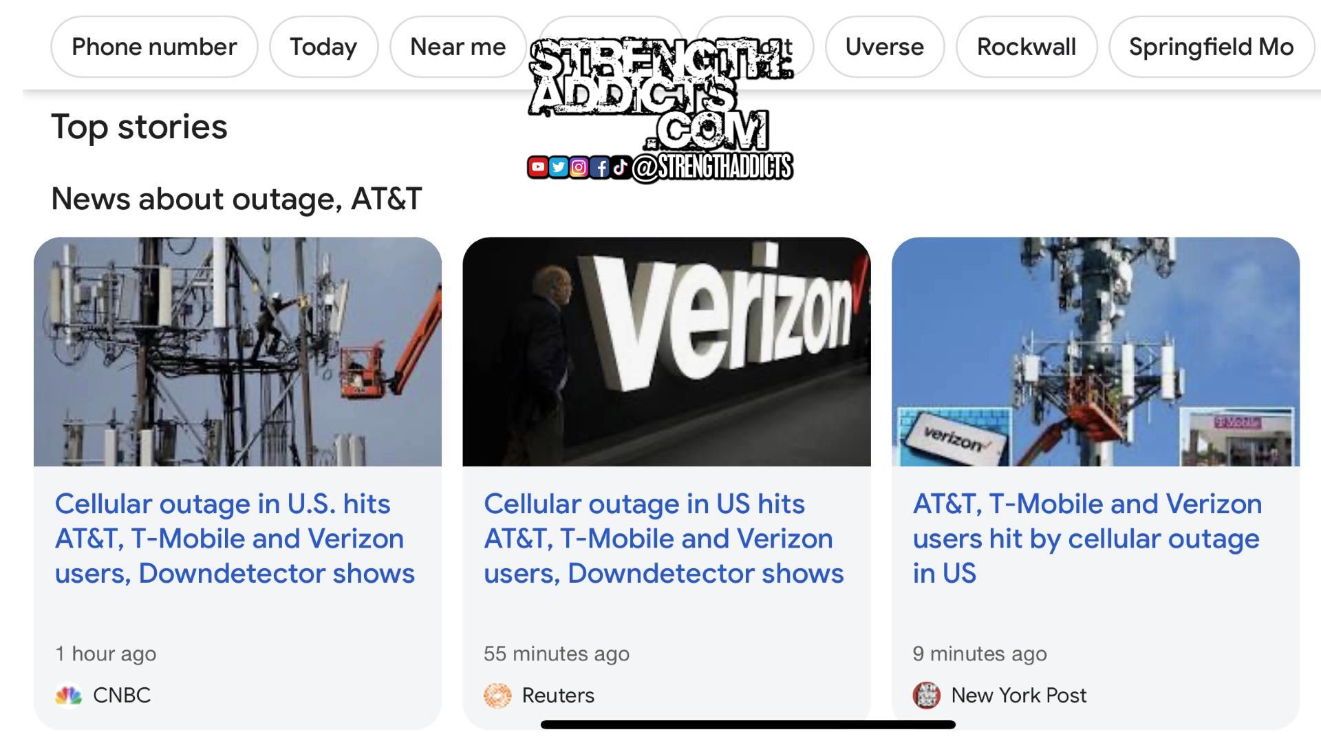 Massive AT&T Outage - StrengthAddicts.com